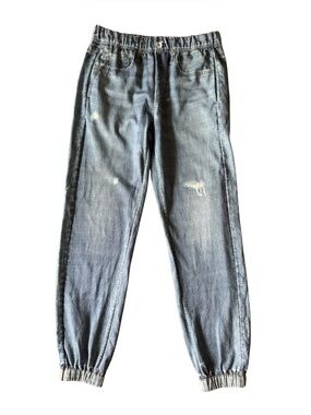 Rag & Bone Miramar Denim Print Sweatpant Jogger Pull On Blue Elastic Waist